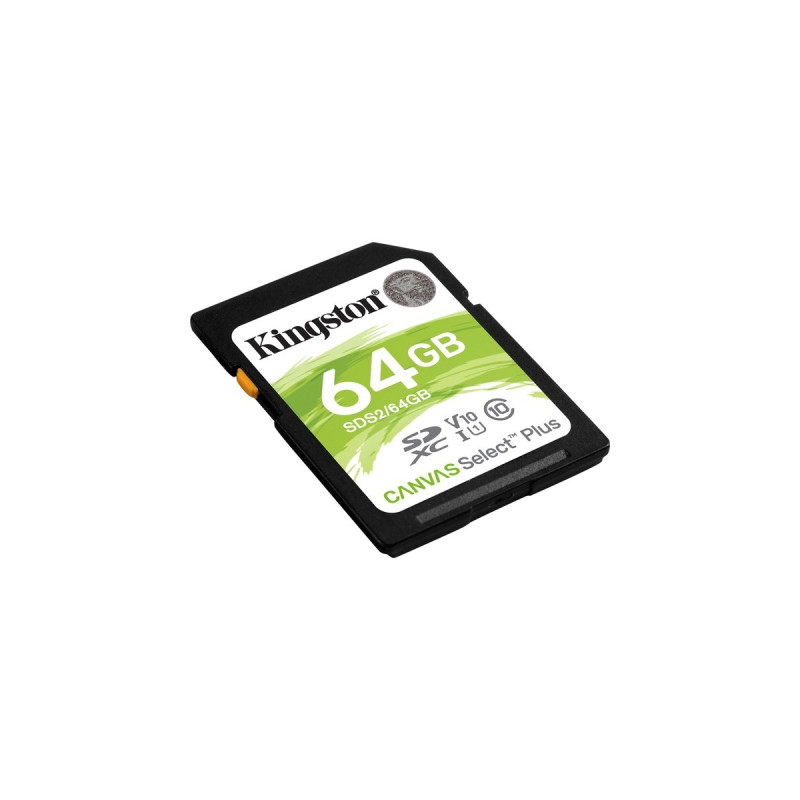 Kingston Canvas Select Plus 64 GB SDXC, Speicherkarte(schwarz, UHS-I U1, Class 10, V10)