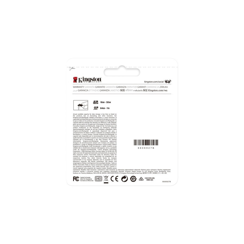 Kingston Canvas Select Plus 64 GB SDXC, Speicherkarte(schwarz, UHS-I U1, Class 10, V10)