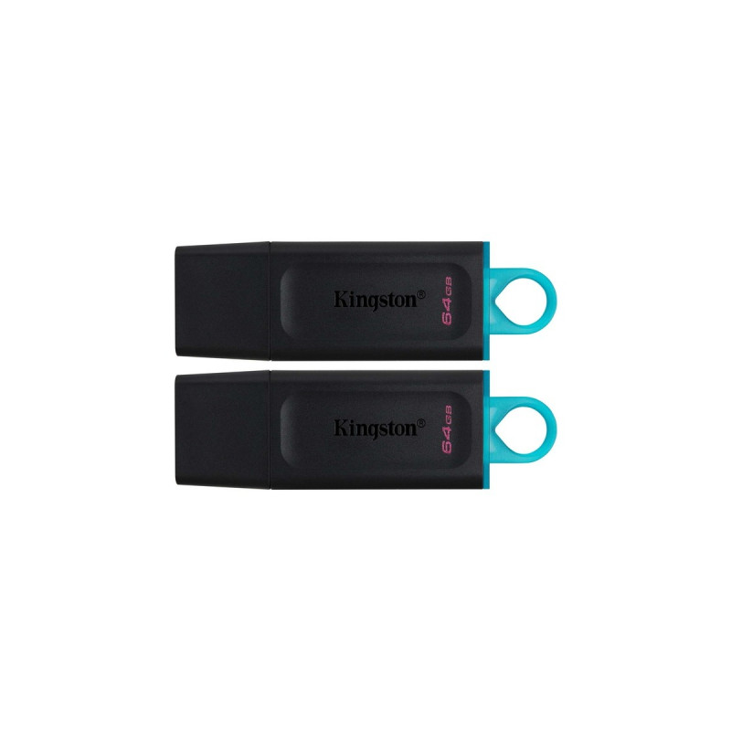 Kingston DataTraveler Exodia 64 GB 2er Pack, USB-Stick(schwarz/türkis, USB-A 3.2 Gen 1, 2 Sütck)