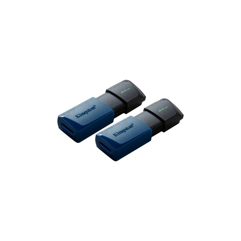 Kingston DataTraveler Exodia M 64 GB, USB-Stick(blau/schwarz, USB-A 3.2 Gen 1, 2 Stück)