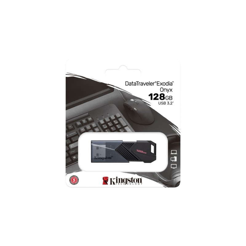 Kingston DataTraveler Exodia Onyx 128 GB, USB-Stick(schwarz/schwarz, USB-A 3.2 Gen 1)