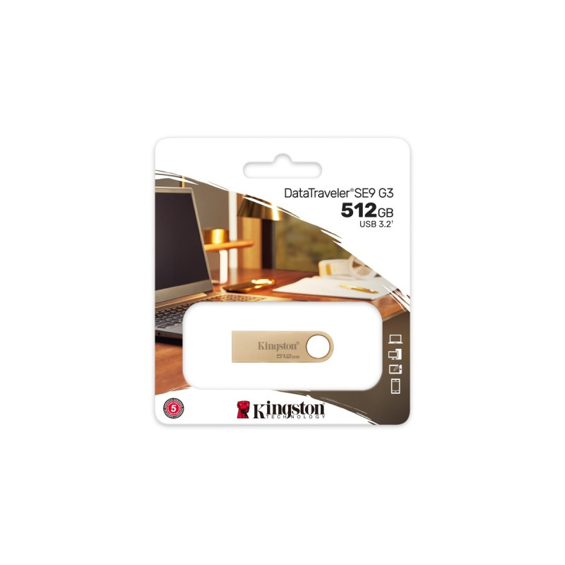 Kingston DataTraveler SE9 G3 512 GB, USB-Stick(gold, USB-A 3.2 Gen 1)