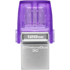 Kingston DataTraveler microDuo 3C 128 GB, USB-Stick(violett/transparent, USB-A 3.2 Gen 1, USB-C 3.2 Gen 1)