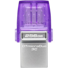 Kingston DataTraveler microDuo 3C 256 GB, USB-Stick(violett/transparent, USB-A 3.2 Gen 1, USB-C 3.2 Gen 1)