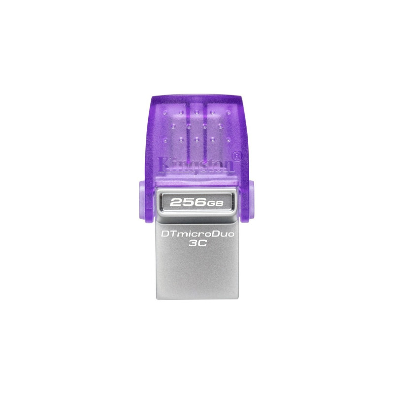 Kingston DataTraveler microDuo 3C 256 GB, USB-Stick(violett/transparent, USB-A 3.2 Gen 1, USB-C 3.2 Gen 1)