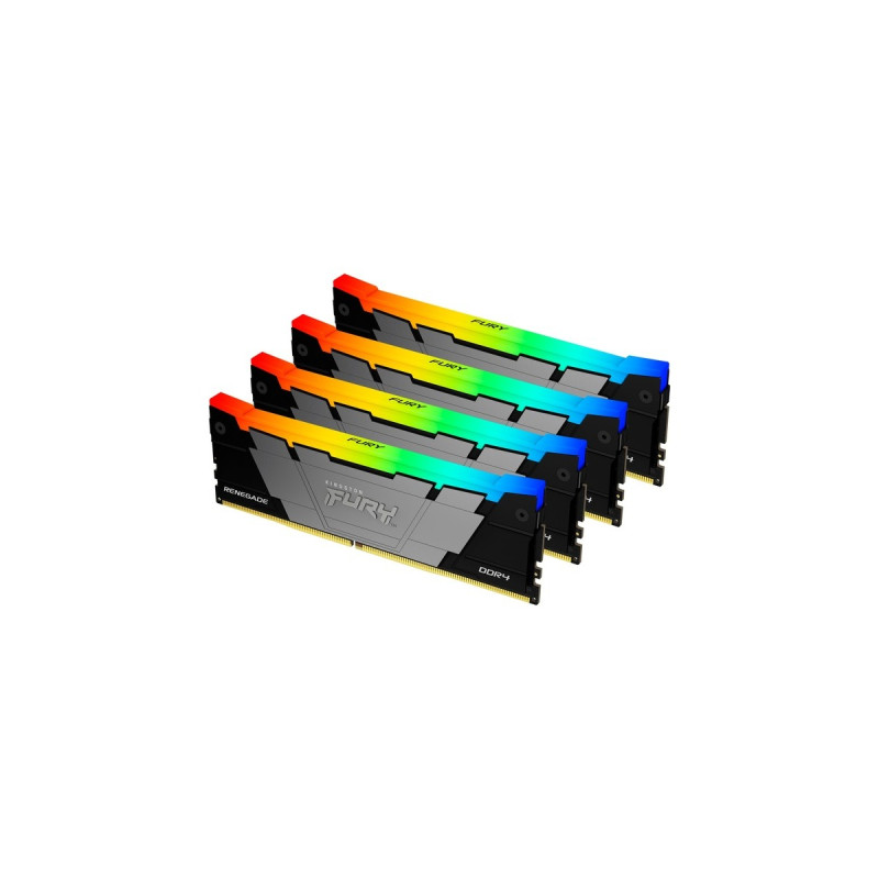 Kingston FURY DIMM 128 GB DDR4-3600 (4x 32 GB) Quad-Kit, Arbeitsspeicher(schwarz, KF436C18RB2AK4/128, Renegade RGB, INTEL XMP)
