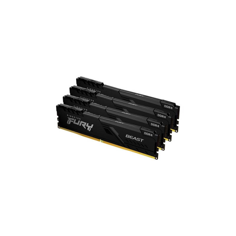 Kingston FURY DIMM 128 GB DDR4-3600 (4x 32 GB) Quad-Kit, Arbeitsspeicher(schwarz, KF436C18BBK4/128, Beast, INTEL XMP)