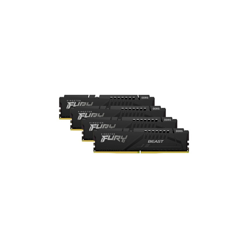 Kingston FURY DIMM 128 GB DDR5-5600 (4x 32 GB) Quad-Kit, Arbeitsspeicher(schwarz, KF556C40BBK4-128, Fury Beast, INTEL XMP)