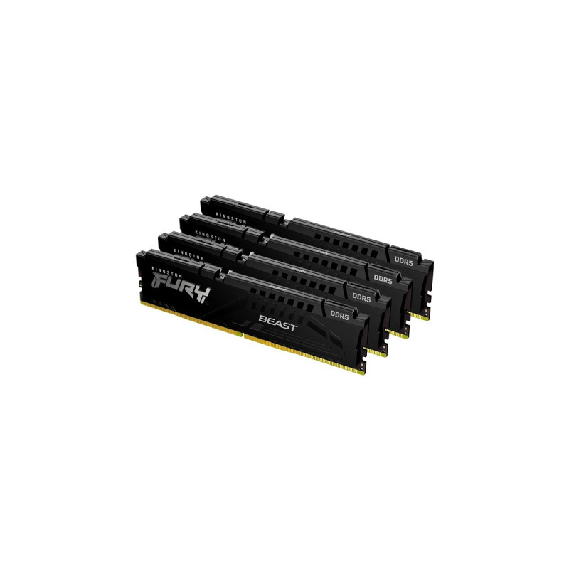 Kingston FURY DIMM 128 GB DDR5-5600 (4x 32 GB) Quad-Kit, Arbeitsspeicher(schwarz, KF556C40BBK4-128, Fury Beast, INTEL XMP)