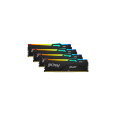 Kingston FURY DIMM 128 GB DDR5-5600 (4x 32 GB) Quad-Kit, Arbeitsspeicher(schwarz, KF556C40BBAK4-128, Fury Beast RGB, INTEL XMP)