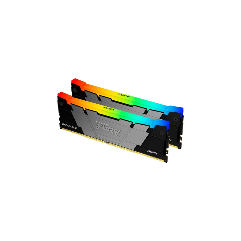 Kingston FURY DIMM 16 GB DDR4-3200 (2x 8 GB) Dual-Kit, Arbeitsspeicher(schwarz, KF432C16RB2AK2/16, Renegade RGB, INTEL XMP)