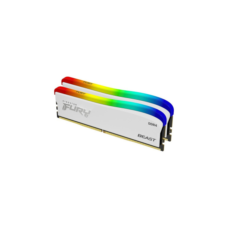 Kingston FURY DIMM 16 GB DDR4-3200 (2x 8 GB) Dual-Kit, Arbeitsspeicher(weiß, KF432C16BWAK2/16, Beast RGB, INTEL XMP)