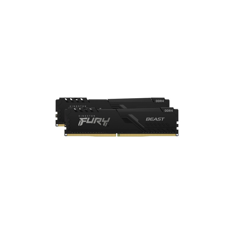 Kingston FURY DIMM 16 GB DDR4-3600 (2x 8 GB) Dual-Kit, Arbeitsspeicher(schwarz, KF436C17BBK2/16, Beast, INTEL XMP)