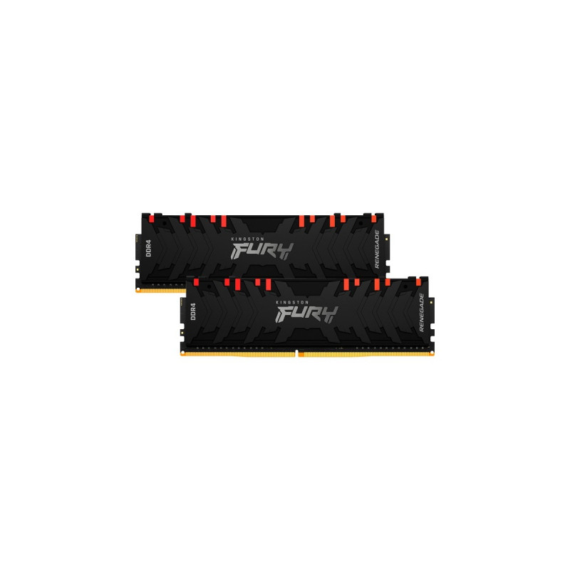 Kingston FURY DIMM 16 GB DDR4-3600 (2x 8 GB) Dual-Kit, Arbeitsspeicher(schwarz, KF436C16RBAK2/16, Renegade RGB, INTEL XMP)