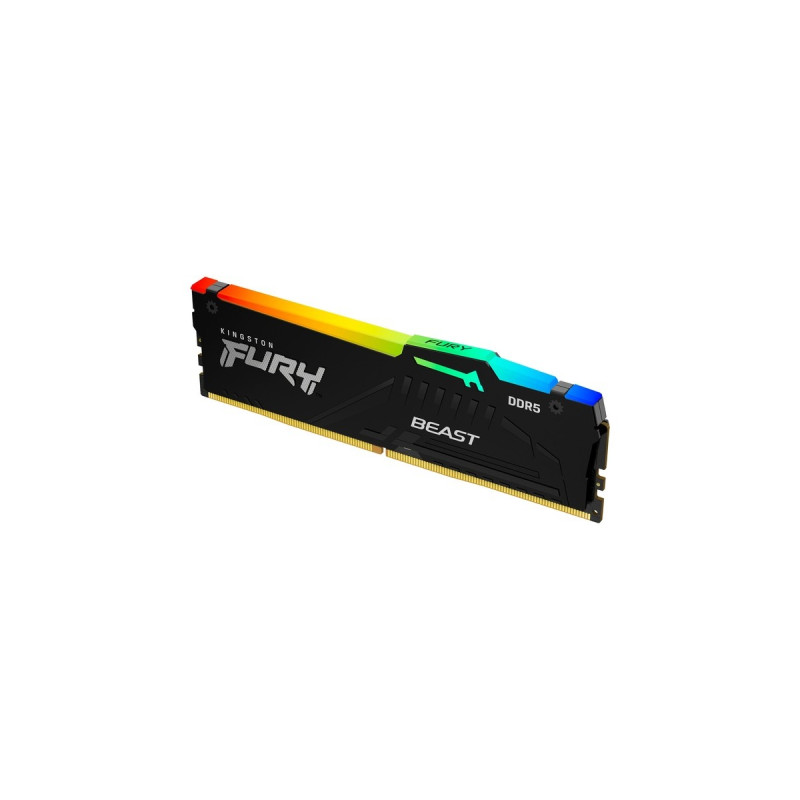Kingston FURY DIMM 16 GB DDR5-5200, Arbeitsspeicher(schwarz, KF552C40BBA-16, Fury Beast RGB, INTEL XMP)