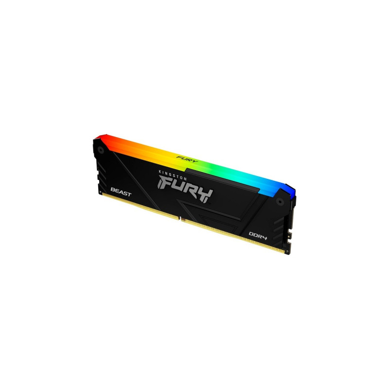 Kingston FURY DIMM 32 GB DDR4-2666 (2x 16 GB) Dual-Kit , Arbeitsspeicher(schwarz, KF426C16BB2AK2/32, Beast RGB, INTEL XMP)