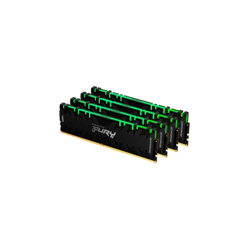 Kingston FURY DIMM 32 GB DDR4-3600 (4x 8 GB) Quad-Kit, Arbeitsspeicher(schwarz, KF436C16RBAK4/32, Renegade RGB, INTEL XMP)