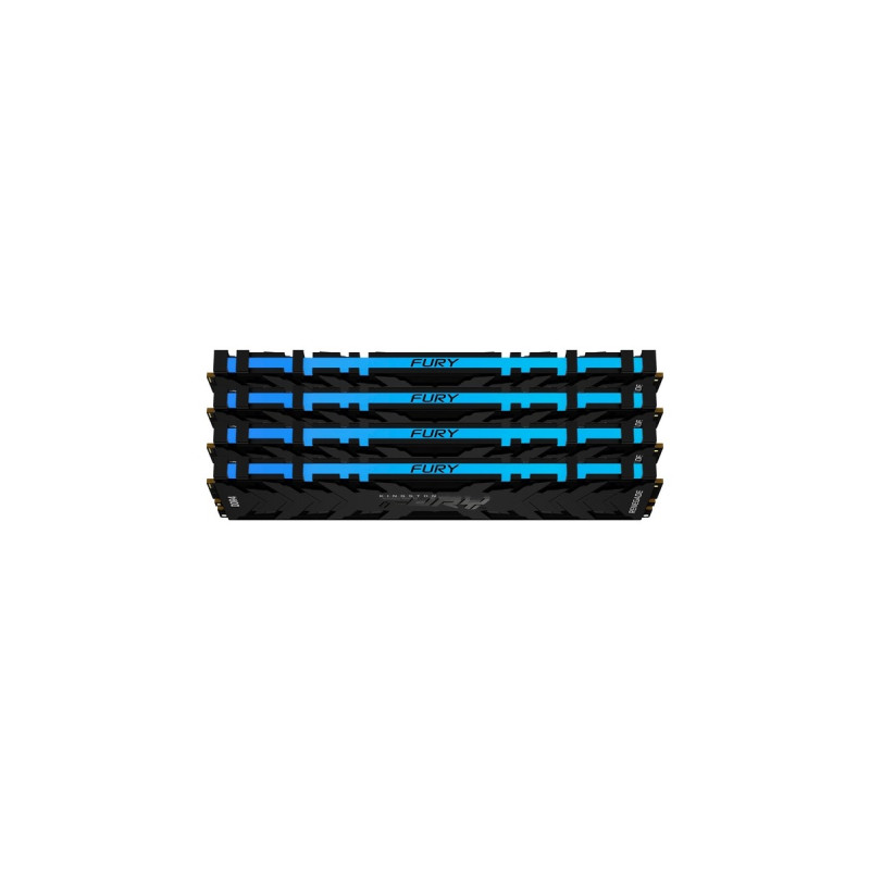 Kingston FURY DIMM 32 GB DDR4-3600 (4x 8 GB) Quad-Kit, Arbeitsspeicher(schwarz, KF436C16RBAK4/32, Renegade RGB, INTEL XMP)