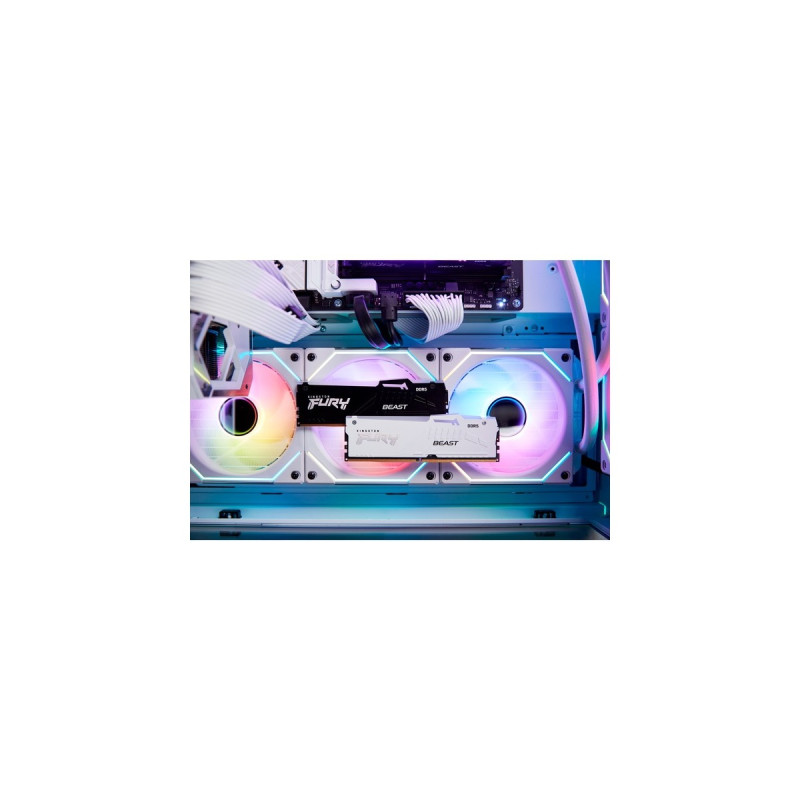 Kingston FURY DIMM 32 GB DDR5-5200 (2x 16 GB) Dual-Kit, Arbeitsspeicher(weiß, KF552C40BWAK2-32, Beast RGB, INTEL XMP)