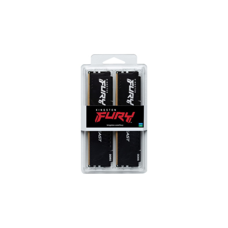 Kingston FURY DIMM 32 GB DDR5-5600 (2x 16 GB) Dual-Kit, Arbeitsspeicher(schwarz, KF556C40BBK2-32, FURY Beast, INTEL XMP)