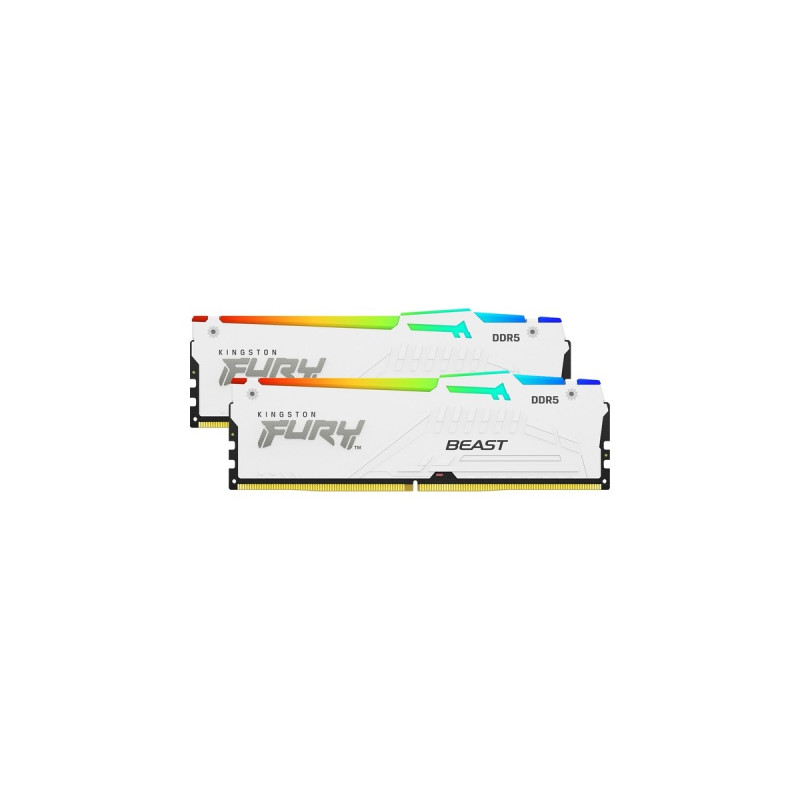 Kingston FURY DIMM 32 GB DDR5-5600 (2x 16 GB) Dual-Kit, Arbeitsspeicher(weiß, KF556C40BWAK2-32, Beast RGB, INTEL XMP)