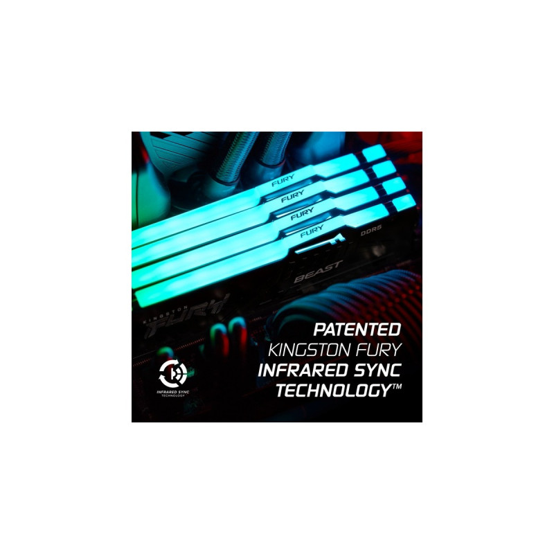 Kingston FURY DIMM 32 GB DDR5-5600, Arbeitsspeicher(weiß, KF556C40BWA-32, Beast RGB, INTEL XMP)