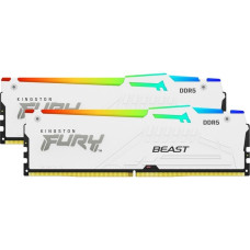 Kingston FURY DIMM 32 GB DDR5-6000 (2x 16 GB) Dual-Kit, Arbeitsspeicher(weiß, KF560C36BWEAK2-32, Beast RGB, INTEL XMP, AMD EXPO)