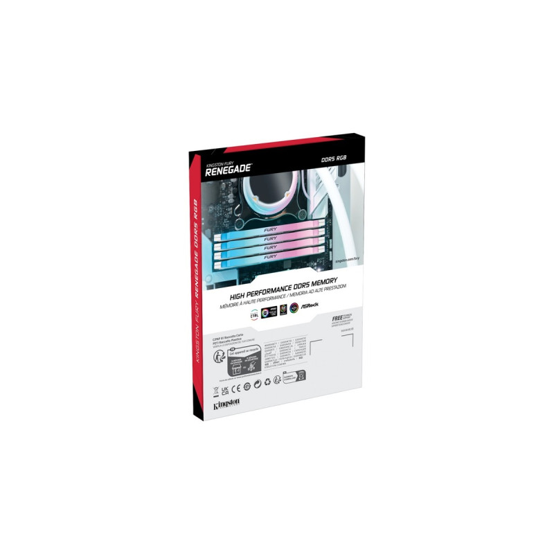 Kingston FURY DIMM 32 GB DDR5-6800 (2x 16 GB) Dual-Kit, Arbeitsspeicher(weiß, KF568C36RWAK2-32, Renegade RGB, INTEL XMP)