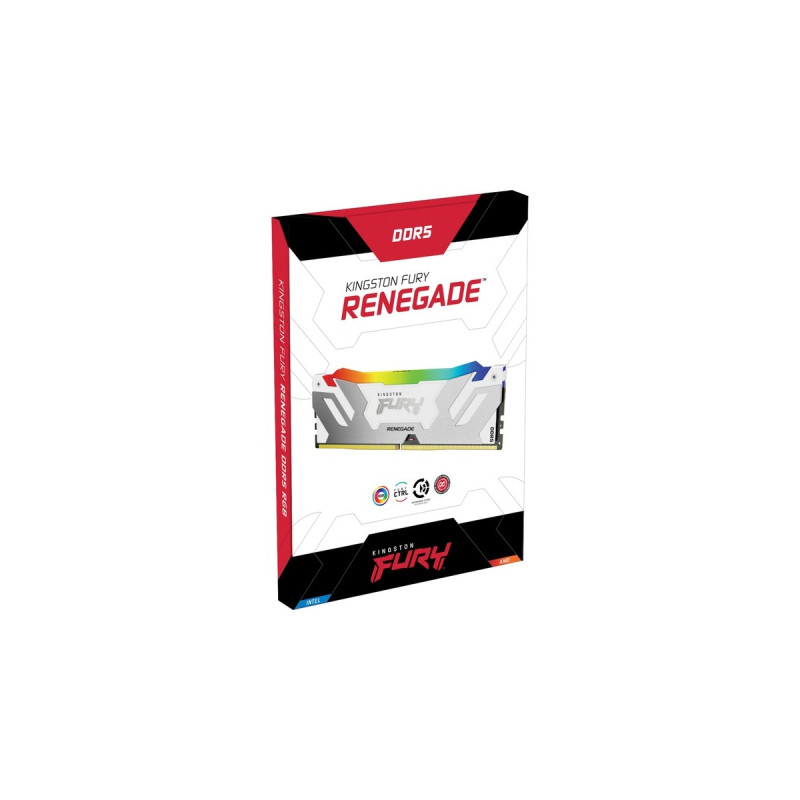 Kingston FURY DIMM 32 GB DDR5-7200 (2x 16 GB) Dual-Kit, Arbeitsspeicher(weiß, KF572C38RWAK2-32, Renegade RGB, INTEL XMP)