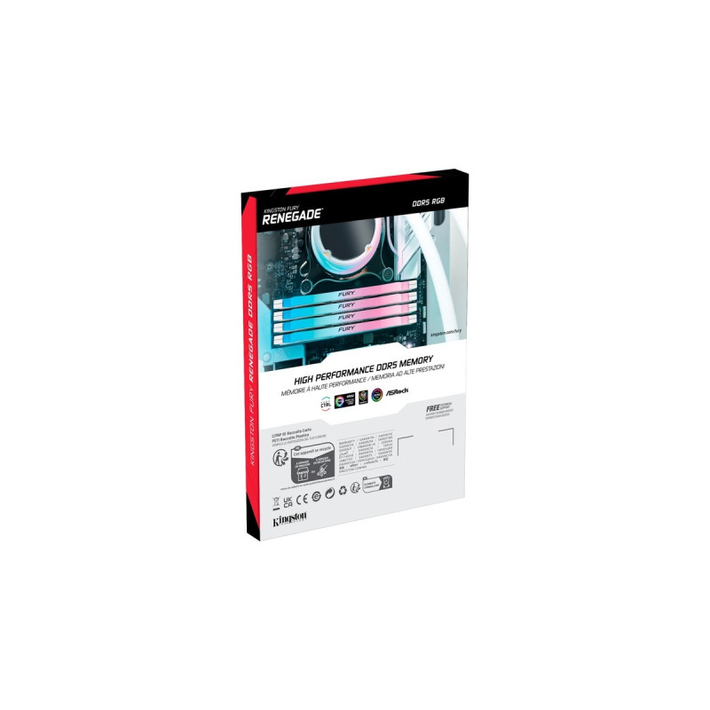 Kingston FURY DIMM 32 GB DDR5-7200 (2x 16 GB) Dual-Kit, Arbeitsspeicher(weiß, KF572C38RWAK2-32, Renegade RGB, INTEL XMP)