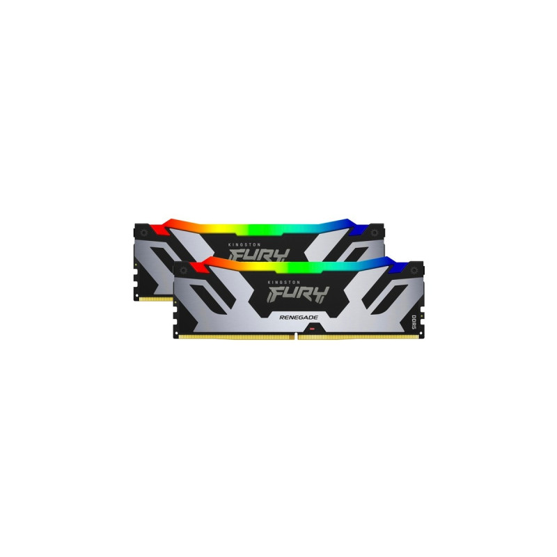 Kingston FURY DIMM 48 GB DDR5-6400 (2x 24 GB) Dual-Kit, Arbeitsspeicher(silber/schwarz, KF564C32RSAK2-48, Renegade RGB, INTEL XMP)