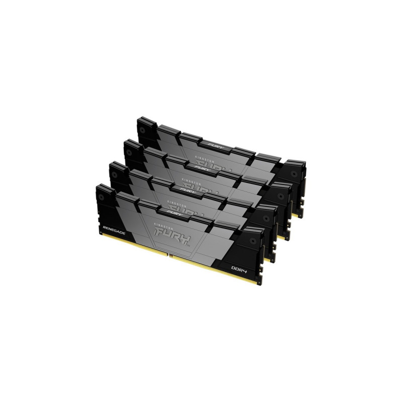 Kingston FURY DIMM 64 GB DDR4-3200 (4x 16 GB) Quad-Kit, Arbeitsspeicher(schwarz/silber, KF432C16RB12K4/64, FURY Renegade Black XMP, INTEL XMP)