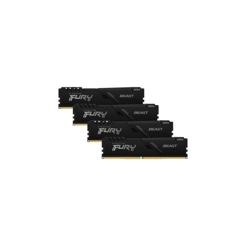 Kingston FURY DIMM 64 GB DDR4-3200 (4x 16 GB) Quad-Kit, Arbeitsspeicher(schwarz, KF432C16BB1K4/64, Beast, INTEL XMP)