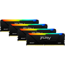 Kingston FURY DIMM 64 GB DDR4-3200 (4x 16 GB) Quad-Kit , Arbeitsspeicher(schwarz, KF432C16BB12AK4/64, Beast RGB, INTEL XMP)