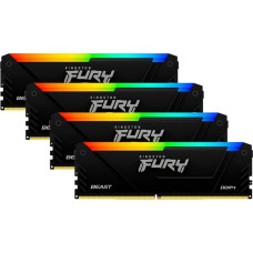 Kingston FURY DIMM 64 GB DDR4-3600 (4x 16 GB) Quad-Kit , Arbeitsspeicher(schwarz, KF436C18BB2AK4/64, Beast RGB, INTEL XMP)