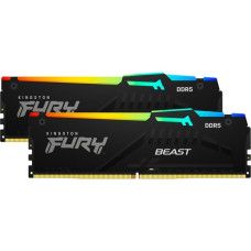 Kingston FURY DIMM 64 GB DDR5-5200 (2x 32 GB) Dual-Kit, Arbeitsspeicher(KF552C40BBAK2-64, Fury Beast RGB, INTEL XMP)
