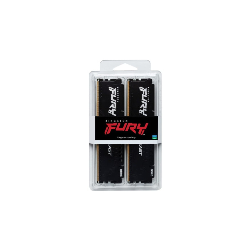 Kingston FURY DIMM 64 GB DDR5-6000 (2x 32 GB) Dual-Kit, Arbeitsspeicher(schwarz, KF560C36BBEK2-64, Beast, AMD EXPO)