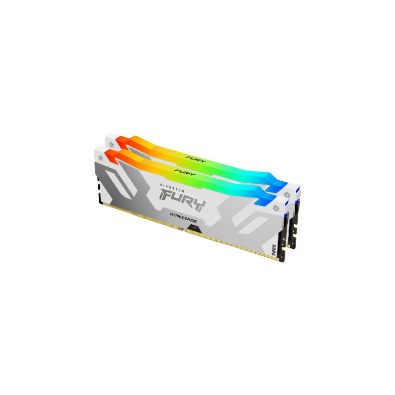 Kingston FURY DIMM 64 GB DDR5-6000 (2x 32 GB) Dual-Kit, Arbeitsspeicher(weiß, KF560C32RWAK2-64, Renegade RGB, INTEL XMP)