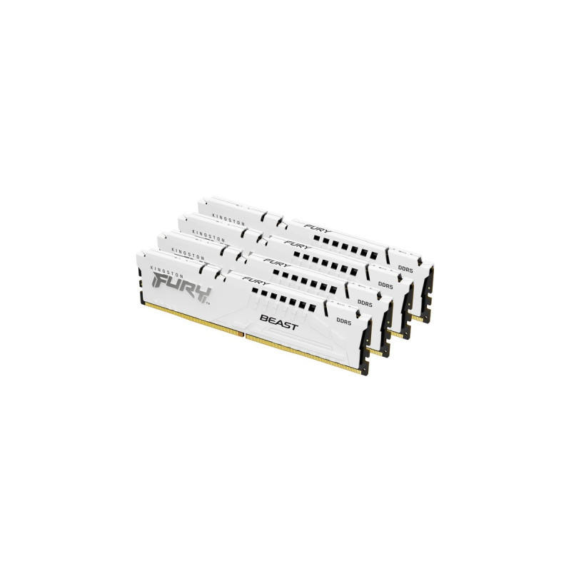 Kingston FURY DIMM 64 GB DDR5-6000 (4x 16 GB) Quad-Kit, Arbeitsspeicher(weiß, KF560C40BWK4-64, Fury Beast, INTEL XMP)