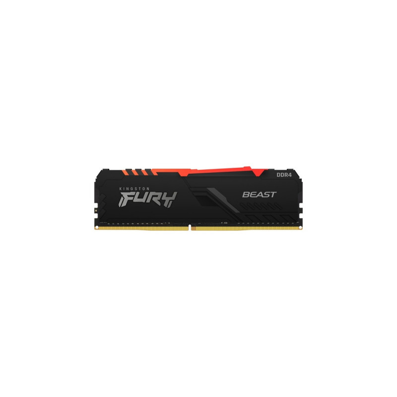 Kingston FURY DIMM 8 GB DDR4-3200, Arbeitsspeicher(schwarz, KF432C16BBA/8, Beast RGB, INTEL XMP)