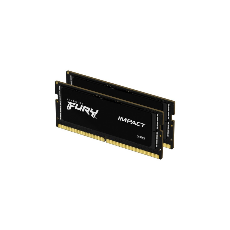 Kingston FURY SO-DIMM 32 GB DDR5-6400 (2x 16 GB) Dual-Kit, Arbeitsspeicher(schwarz, KF564S38IBK2-32, Impact, INTEL XMP)