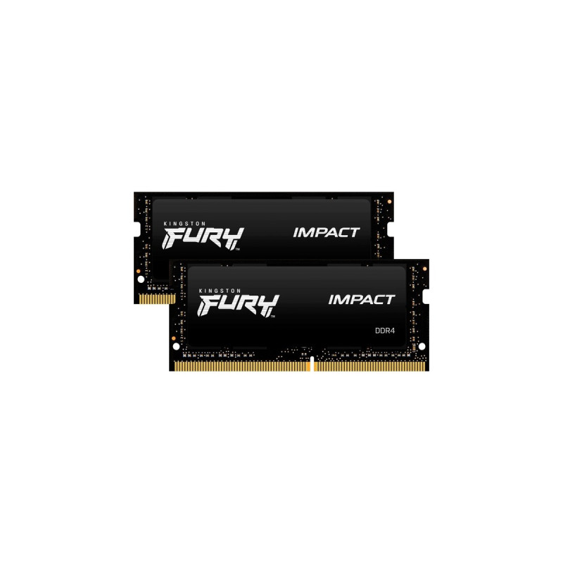 Kingston FURY SO-DIMM 64 GB DDR4-3200 (2x 32 GB) Dual-Kit, Arbeitsspeicher(schwarz, KF432S20IBK2/64, Impact, INTEL XMP)