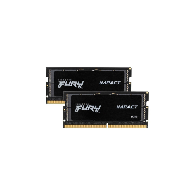 Kingston FURY SO-DIMM 64 GB DDR5-4800 (2x 32 GB) Dual-Kit, Arbeitsspeicher(schwarz, KF548S38IBK2-64, Impact, INTEL XMP)