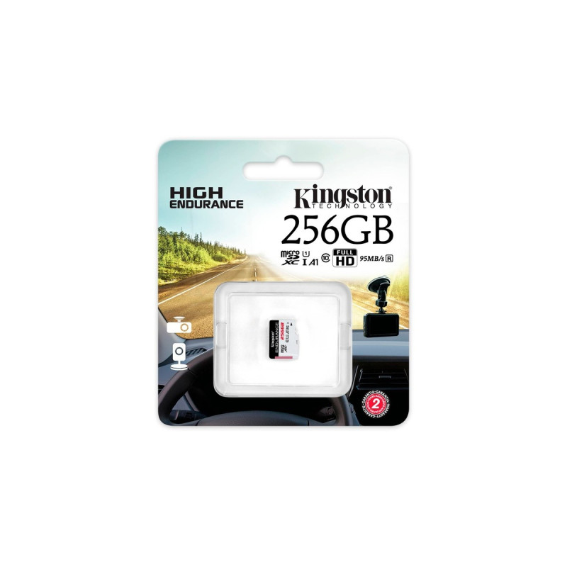 Kingston High Endurance 256 GB microSDXC, Speicherkarte(weiß/schwarz, UHS-I U1, Class 10, A1)