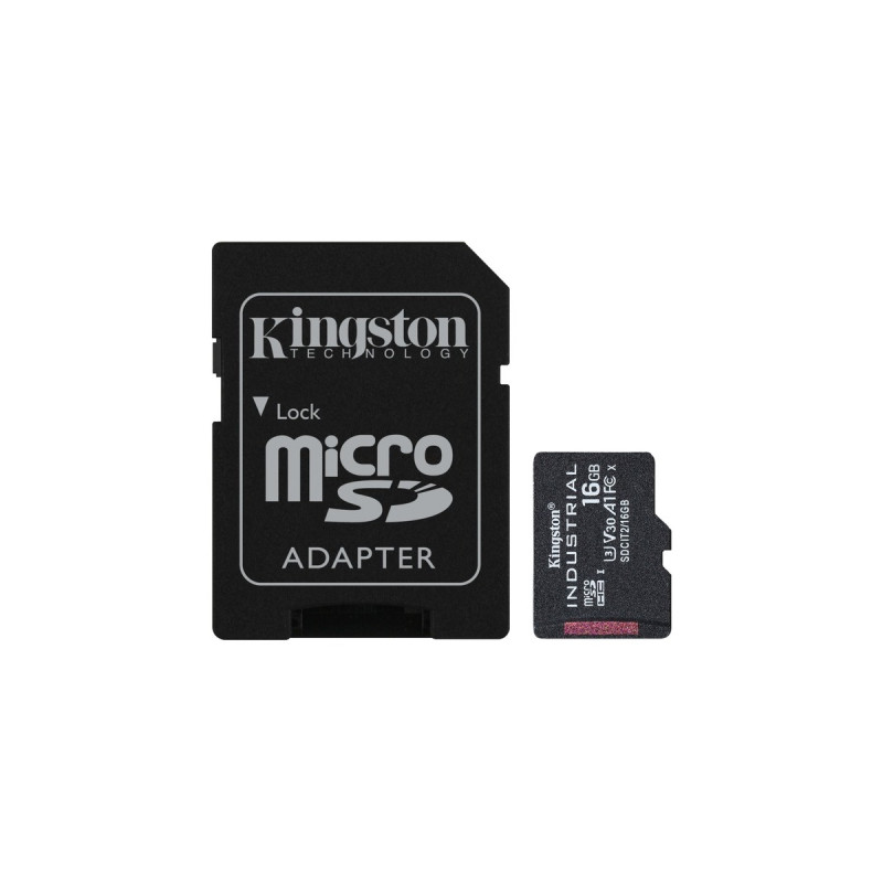 Kingston Industrial 16 GB microSDHC, Speicherkarte(schwarz, UHS-I U3, Class 10, V30, A1)