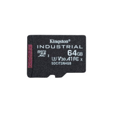 Kingston Industrial 64 GB microSDHC, Speicherkarte(schwarz, UHS-I U3, Class 10, V30, A1)