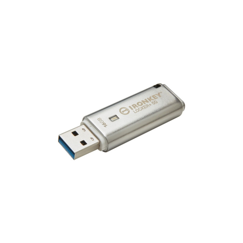 Kingston IronKey Locker+ 50 16 GB, USB-Stick(aluminium, USB-A 3.2 Gen 1)