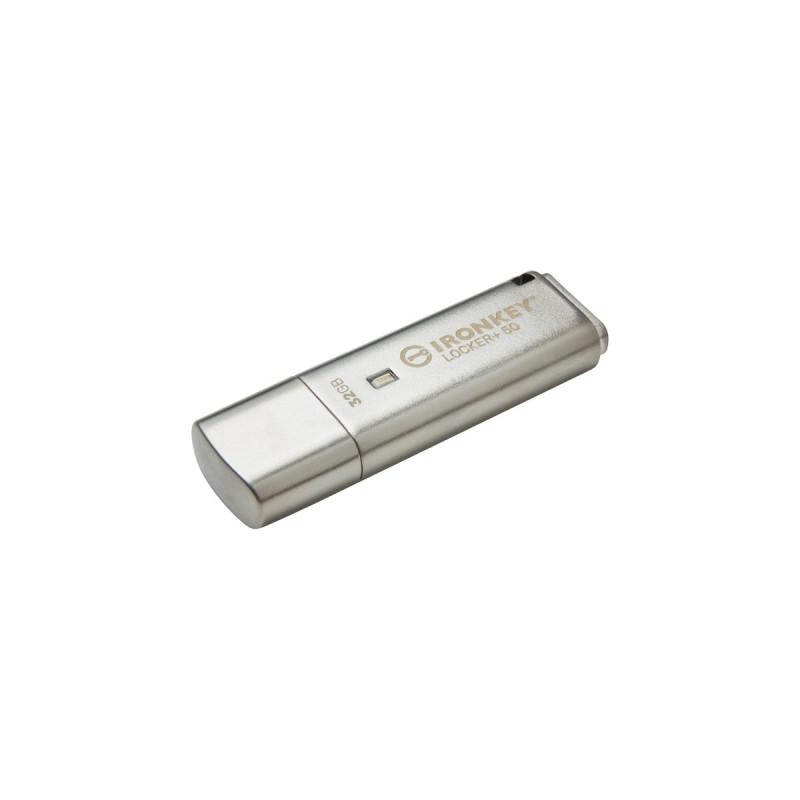 Kingston IronKey Locker+ 50 32 GB, USB-Stick(aluminium, USB-A 3.2 Gen 1)