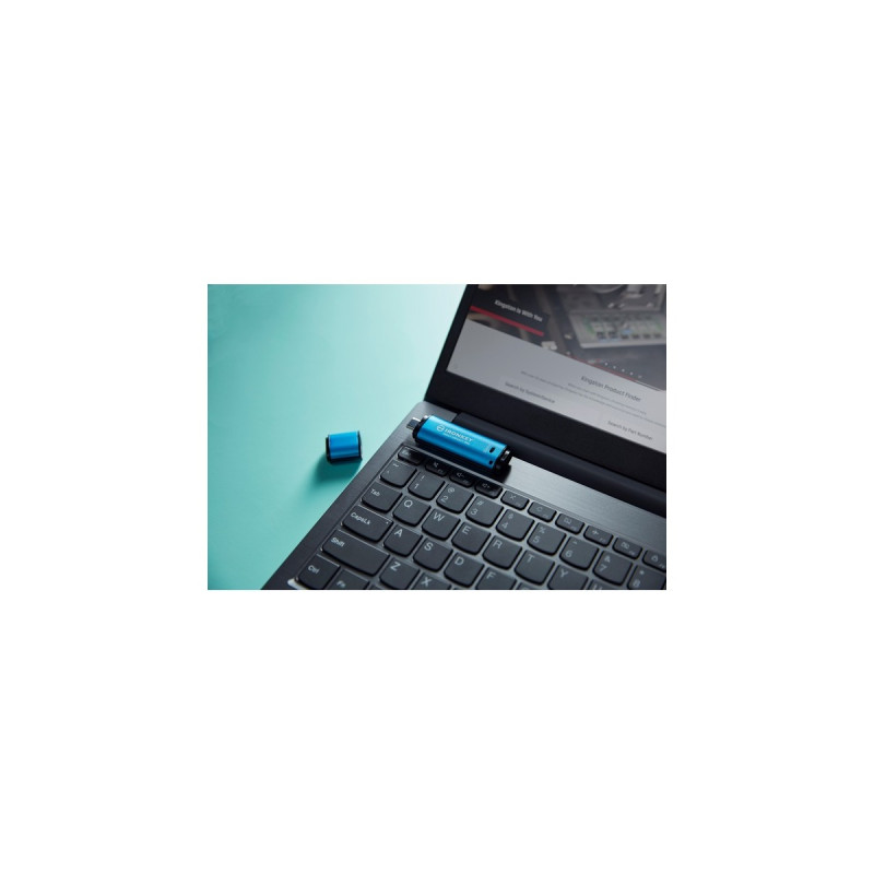 Kingston IronKey Vault Privacy 50 256 GB, USB-Stick(hellblau/schwarz, USB-C 3.2 Gen 1)