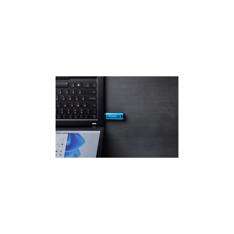 Kingston IronKey Vault Privacy 50 64 GB, USB-Stick(hellblau/schwarz, USB-C 3.2 Gen 1)